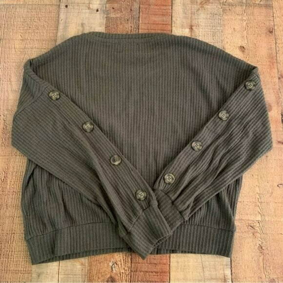 Paperoc Green Pullover sweater with buttons women’s Medium - Picture 6 of 6